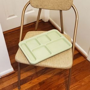 2 vintage heavy plastic food trays with dividers